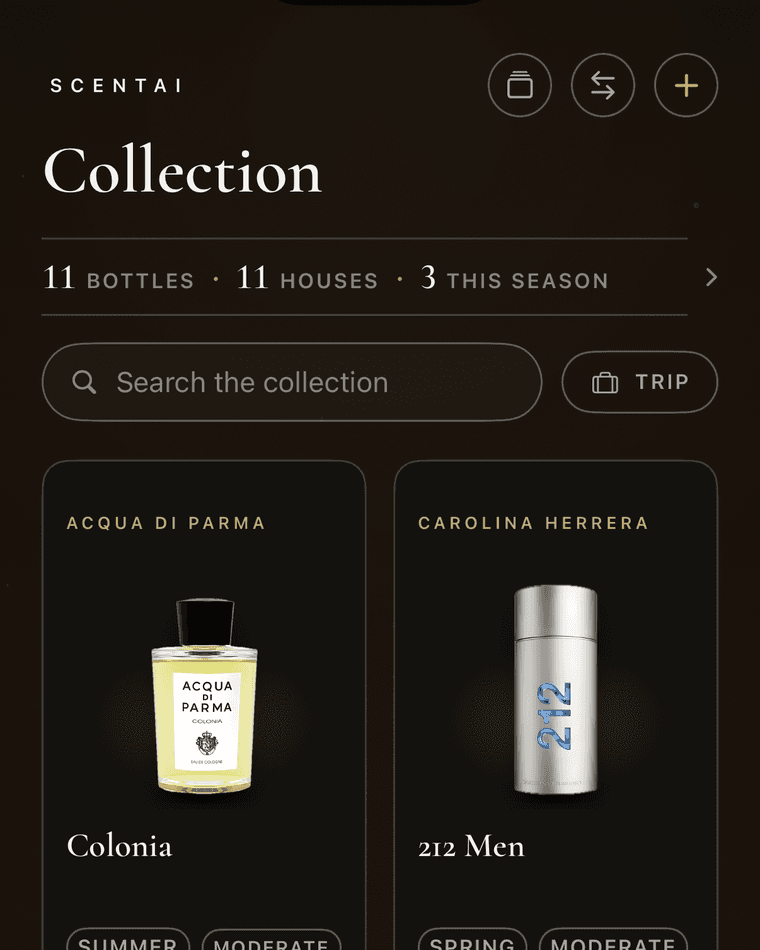 A collection of eleven bottles, with seasons and strength on each.